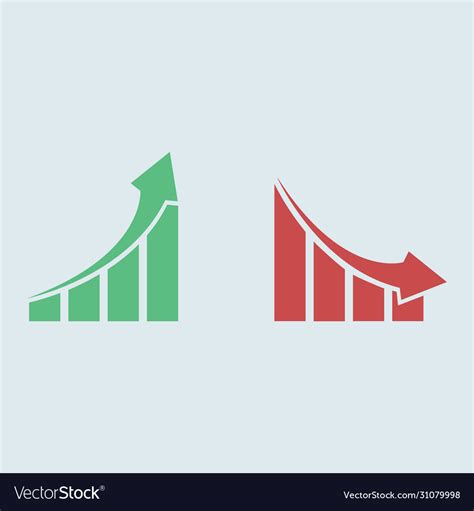 Arrow Graph Icon Up And Down Simple Color Symbol Vector Image