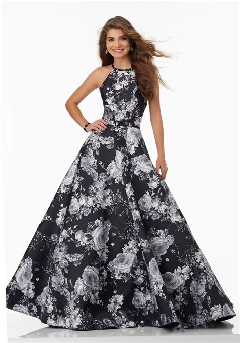 Floral Printed Larissa Satin Prom Gown Morilee Ball Dresses Ball Gowns Mori Lee Prom Dresses