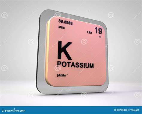 Potassium K Chemical Element Periodic Table Stock Illustration Illustration Of Einstein