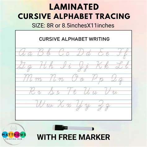 Laminated Cursive Alphabet Tracing With Free Pen Shopee Philippines