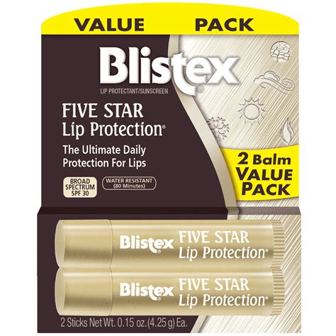 Blistex Five Star Protection Lip Balm Spf 30 Clear