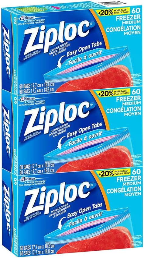 Ziploc Bolsas De Almacenamiento Para Congelador De Tama O Mediano