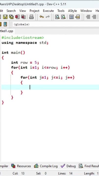 Star Right Half Pyramid Pattern Printing In C Language Codeblock