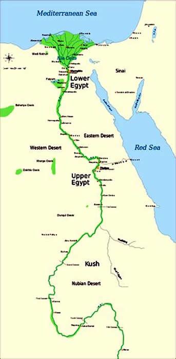 Picture Information: Map of Lower and Upper Egypt