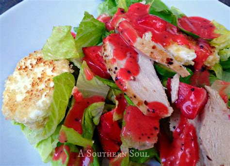 Grilled Chicken And Goat Cheese Salad With Strawberry Vinaigrette A Southern Soul