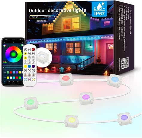 Cluhertvy Permanent Outdoor Lights Smart Rgbic Outdoor Lights With