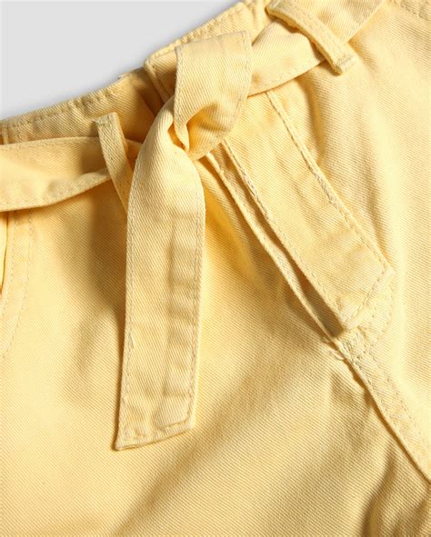 Riachuelo Short Jeans Color Infantil Clochard A Amarelo Pool By