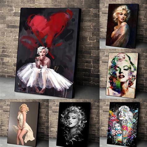 Póster clásico de estrella de película Marilyn Monroe pinturas en