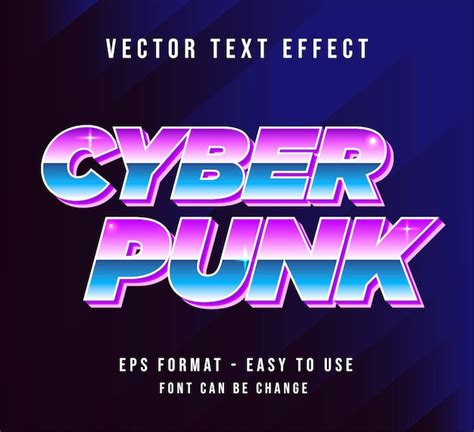 Effet De Texte Cyber Punk Modifiable Vecteur Premium