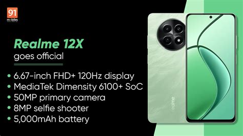 Realme 12X With MediaTek Dimensity 6100 5000mAh Battery Launched In