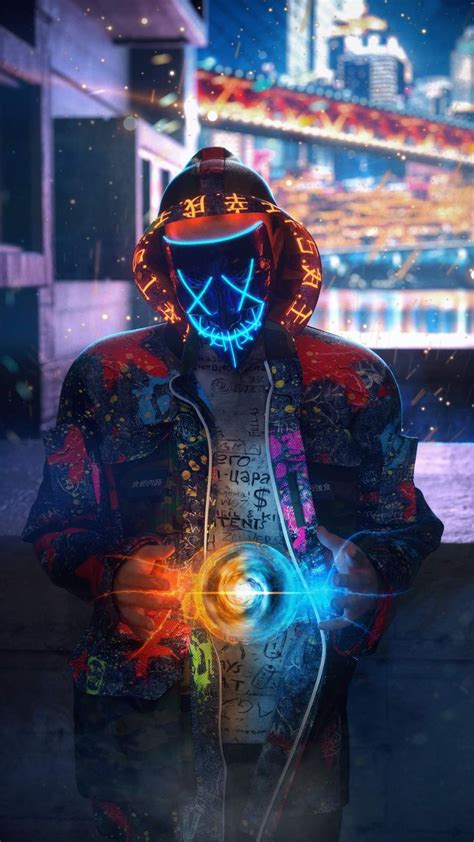 Fondos De Pantalla Neon Mask Iphone Wallpaper Neon Wallpaper