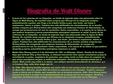 Biografía De Walt Disney Ppt