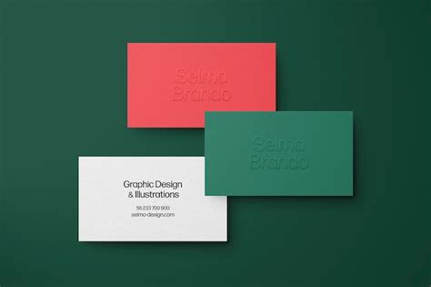 Premium Psd Embossed Business Cards Mockup