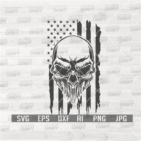 USA Flag Skull Svg Distress Flag Svg Skull Svg Patriotic Svg Patriotic