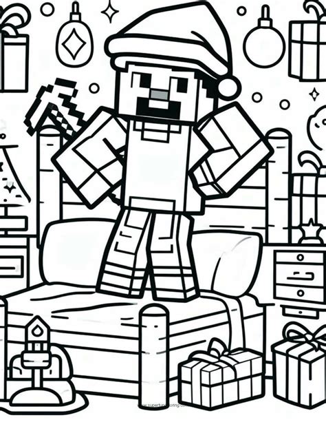 Minecraft Christmas Coloring Pages - Coloring Nation