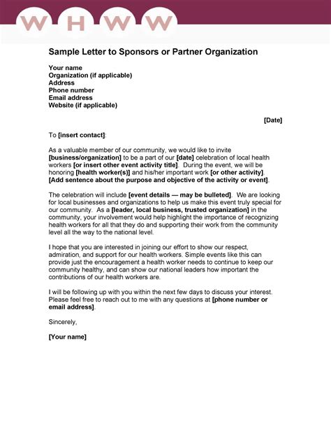 How To Write An Application Letter For A Sponsorship At Craig Klein Blog