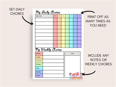 Kids Chores Chart Printable Printable Kids Chores Chart & Colouring ...