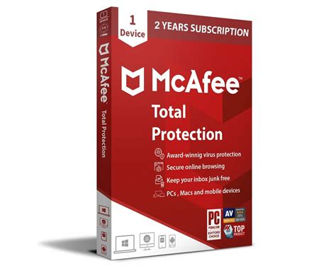 McAfee Total Protection 1 10 Device Sécurité totale pour votre PC