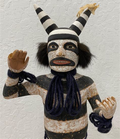 Vintage 1970s Hopi Katsina Figure Hano Clown Kachina Doll Circa 1974