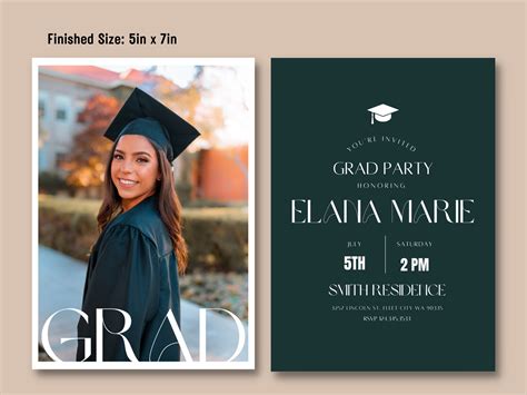 Graduation Invitation 2022 Graduation Open House Invitation Graduation Invitation Template 5x7