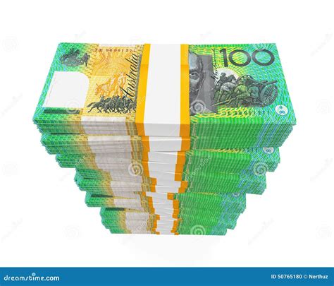 Stacks Of Australian Dollar Banknotes Stock Illustration