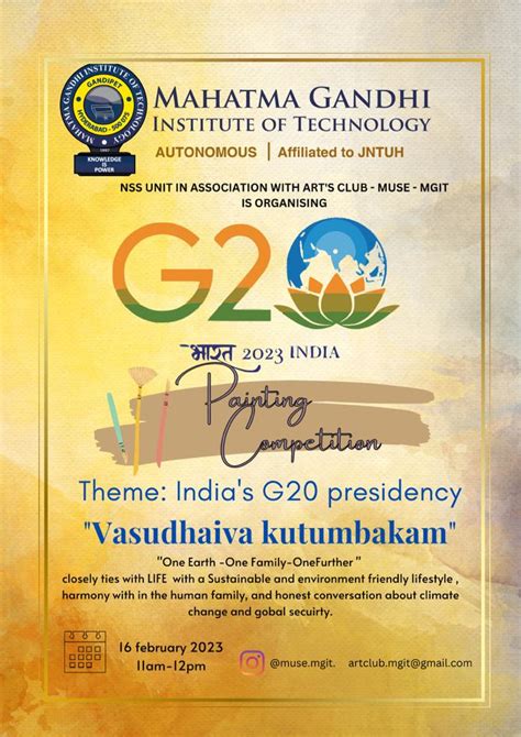 Join Mgit S Painting Competition On Vasudhaiva Kutumbakam India S