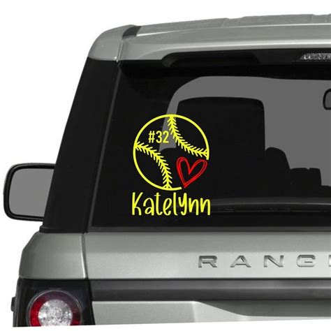 Softball Decal Etsy