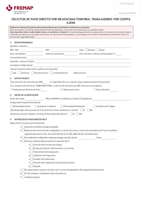 Pdf Solicitud De Pago Directo Por Incapacidad Pdf Filefecha De