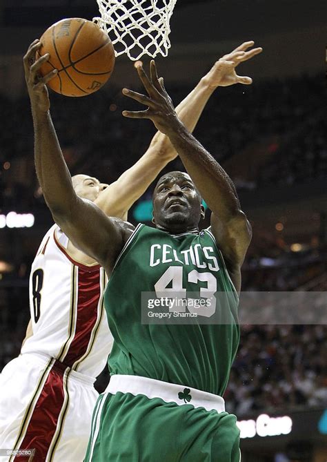 Kendrick Perkins Of The Boston Celtics Tries To Get To The Basket