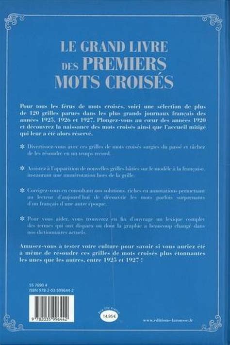 Le Grand Livre Des Premiers Mots Crois S Vous Tes Un Grand Amateur De