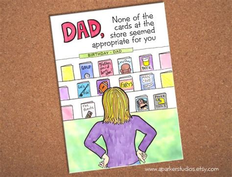 Dad Birthday Card funny card for dad hand drawn card for