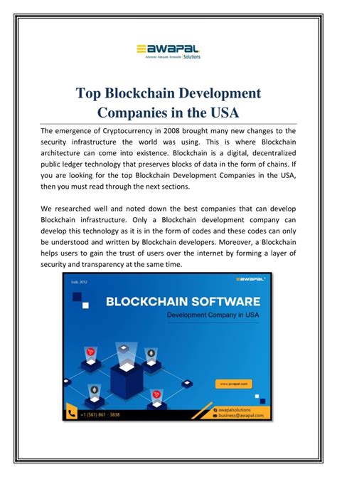 Ppt Top Blockchain Development Companies In Usa Powerpoint