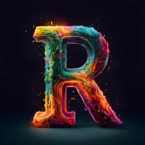 Premium Ai Image A Colorful Letter R Is Made With Watercolors And Paint