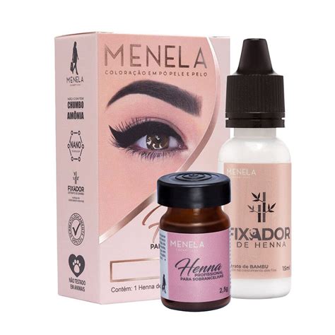 Kit Henna 2 5g Fixador 15ml Profissional Sobrancelhas Menela Loja Lemis