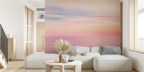 Pink Sunset Sky On Ocean Wallpaper Happywall