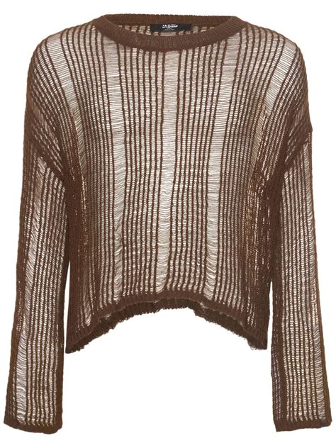 Brown Ladder Loose Knit Sweater Jaded London Men Luisaviaroma