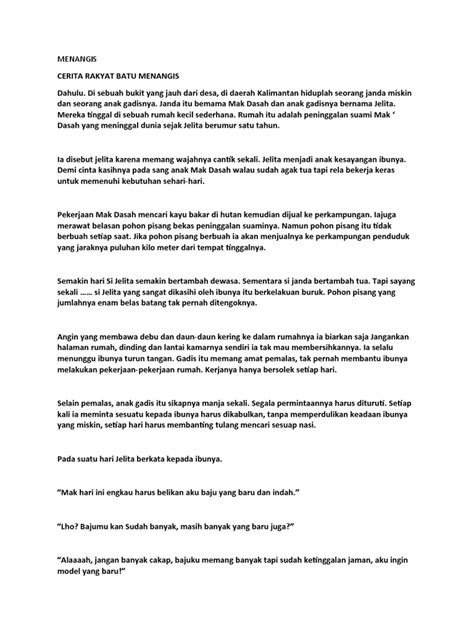 Cerita Batu Menangis Legenda Pdf
