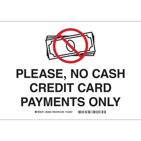 Electromark Please No Cash Credit Card Payments Only Sign