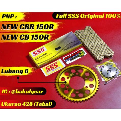 Jual Gear Set SSS CBR 150 K45N CB150 2021 2022 6 LUBANG CBR150R CBR 150