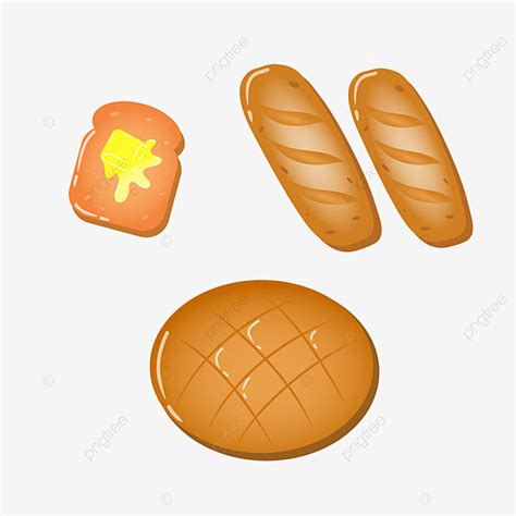 Vector Cute Stickers Bread In Many Shape, Bread, Sticker, Vector PNG ...