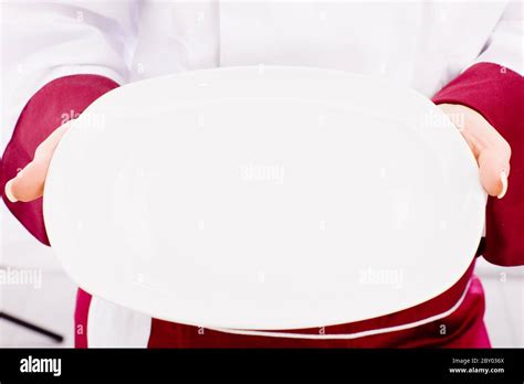 Chef Presenting Her Dish Stock Photo Alamy