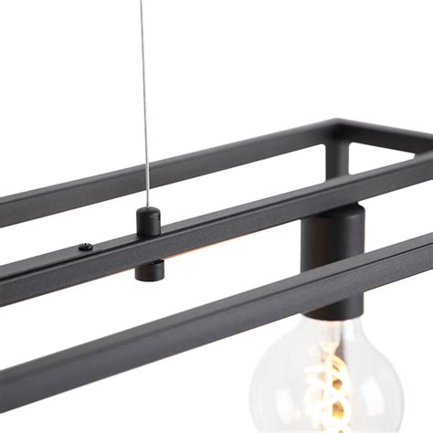 Qazqa Hanglamp Cage Zwart E27 Leen Bakker