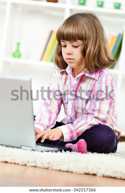 Child Using Laptop Her Room Stock Photo 342557366 Shutterstock