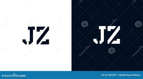 Creative Abstract Initial Letter Jz Logo Stock Vector Illustration Of