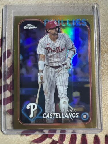 Topps Chrome Nick Castellanos Gold Refractor Phillies Ebay