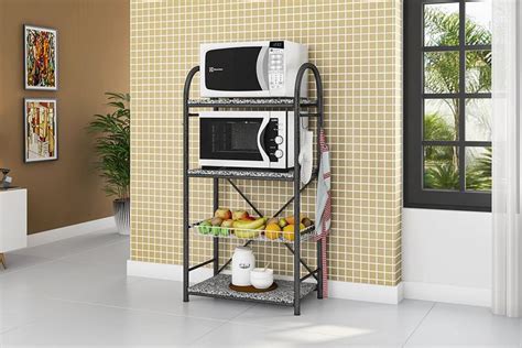 Cesto Fruteira Vertical 3 Tampos Granito Suporte Microondas Straso