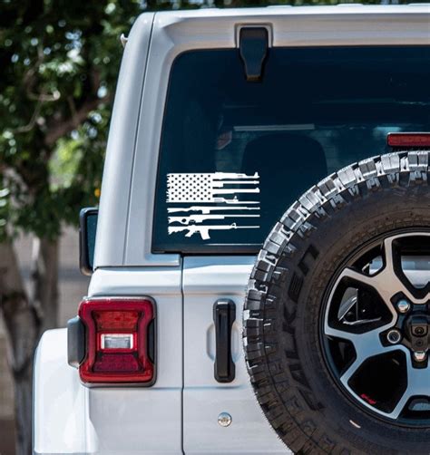 Rifle Flag Decals Gun Flag Decal 2nd Amendment Sticker Etsy