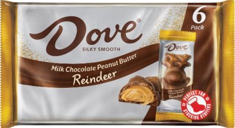 Dove® Milk Chocolate Peanut Butter Reindeer Pack Holiday Candy 6 Pk