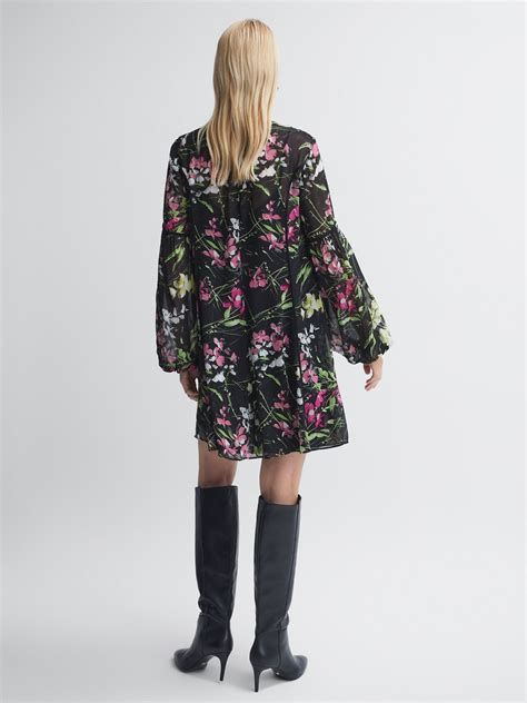 Florere Sheer Floral Mini Dress Reiss Usa