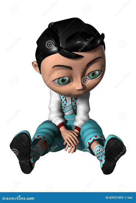 3d Rendering Cartoon Boy On White Stock Illustration Illustration Of Cartoon Isolated 83937493